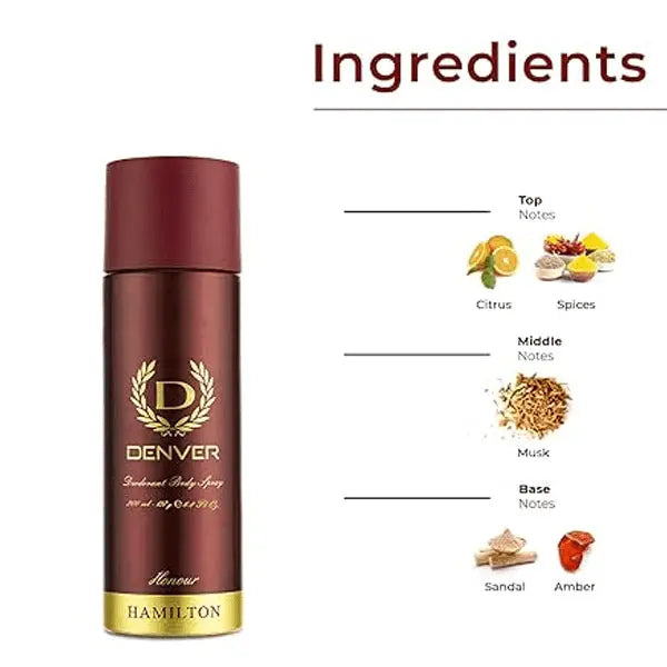 Denver Hamilton Honour Deodorant Body Spray for Men 165ml