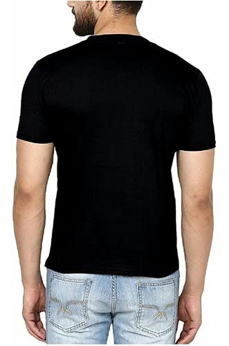 Black Polyester Round Neck Tshirts
