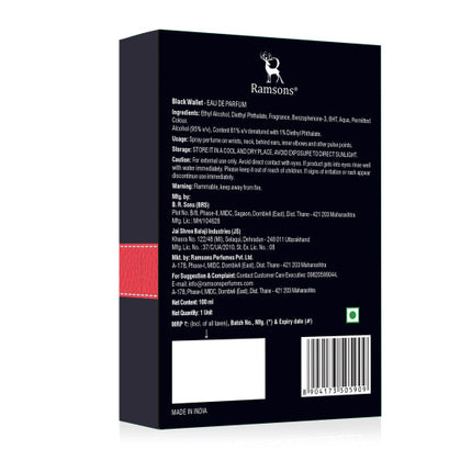 Ramsons Black Wallet Eau De Parfum 100ml