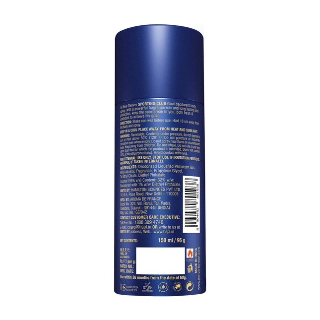 Denver Sporting Club Goal Deodorant Body Spray for Men 150ml